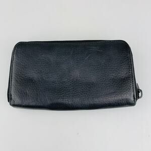 Aimee Kestenberg Wallet Clutch Black Zip Around Leather Front Zip Large